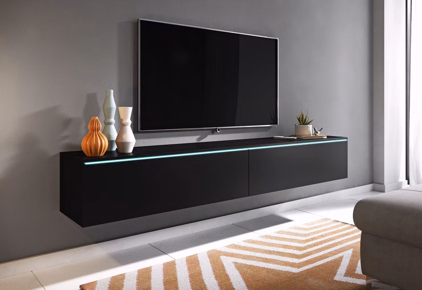 Tavolino per TV CERIEE 180 - nero grafite