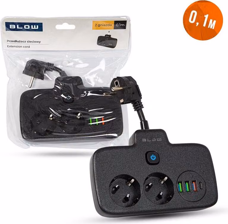 BLOW PS-310U Presa tripla 3x USB 0,1 m