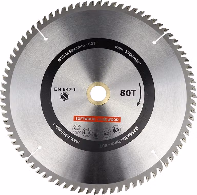 Lame circolari 254x30 mm 80T - Per pezzo