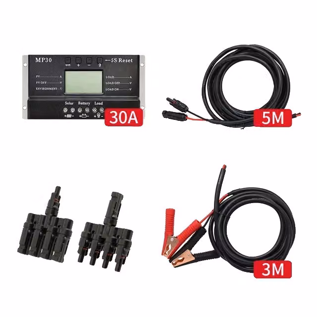 Connettore per cavo solare, lunghezze 3M/5M, adatto per batterie al piombo, set di cavi da 30A