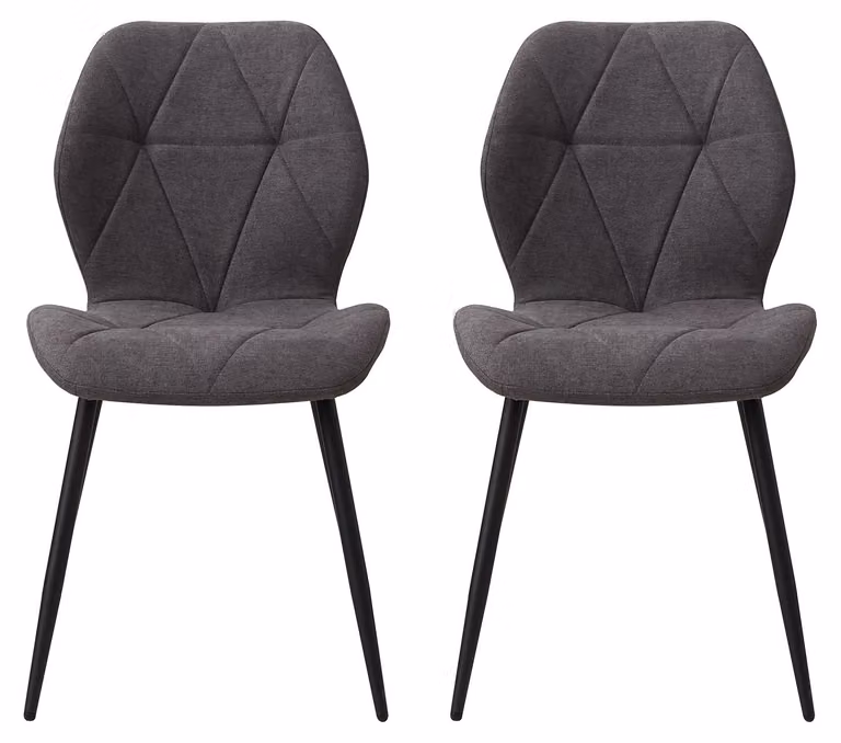 Set di 2 sedie da pranzo - Sedie da cucina senza braccioli - Design moderno minimalista - Gambe in metallo, struttura robusta - Adatte per cucina, soggiorno, sala da pranzo, ristorante - Grigio scuro