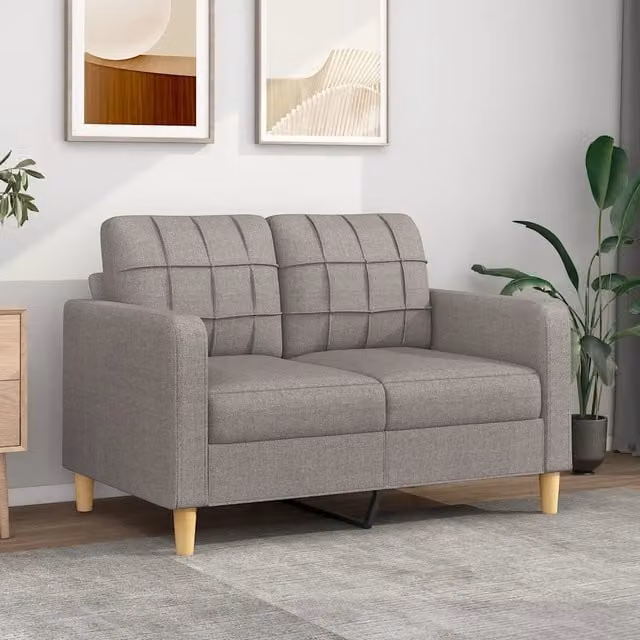 Divano moderno vidaXL in tessuto beige o grigio con struttura in metallo per il tuo soggiorno