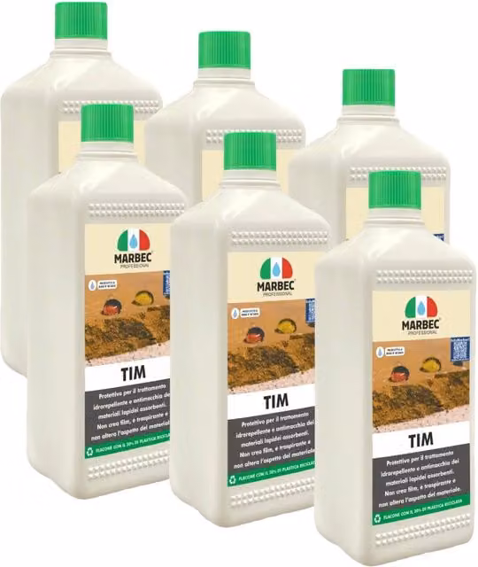 Trattamento idrorepellente antimacchia Marbec per cotto e pietre colore bianco 6 x 1 l
