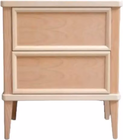 Comodino classico con 2 cassetti in legno grezzo Mobili 2G L: 58 cm, P: 38 cm, H: 70 cm – 2