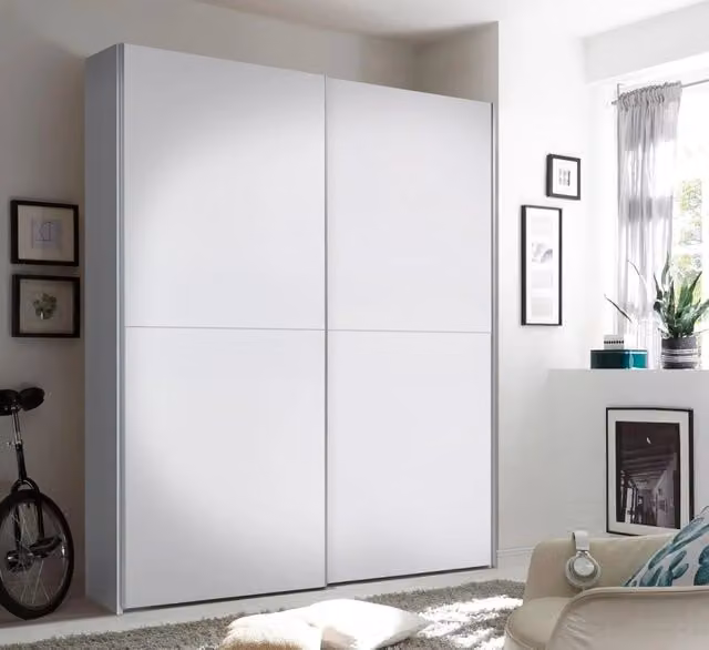 Armadio Scorrevole 2 Ante Bianco Laminato 170x59x195 cm