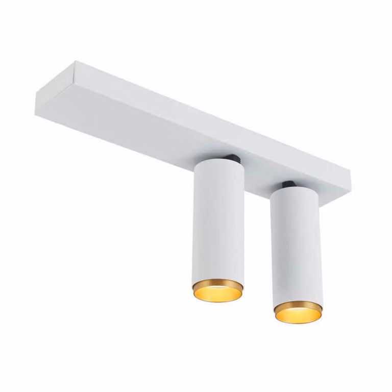 LOOM DESIGN Faretto da soffitto a LED X-Beam, 2 luci, bianco dimmerabile, Bianco / Opale, Soggiorno / Sala da pranzo, Alluminio, Moderno
