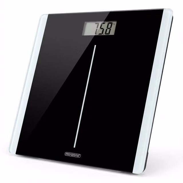Bilancia digitale personale Monzana nera con sensori DMS e display LCD – 1