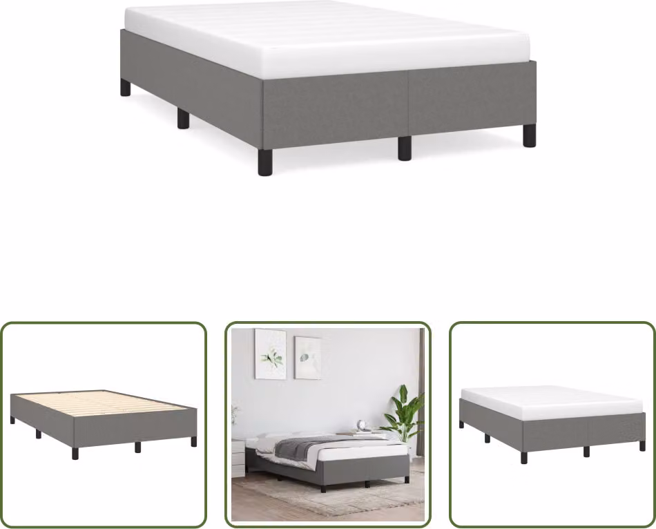 The Living Store Struttura letto grigio scuro 120x190 cm in tessuto