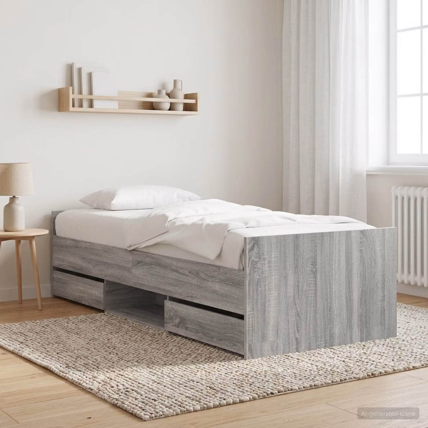 Struttura del letto vidaXL Sonoma in legno ingegnerizzato grigio