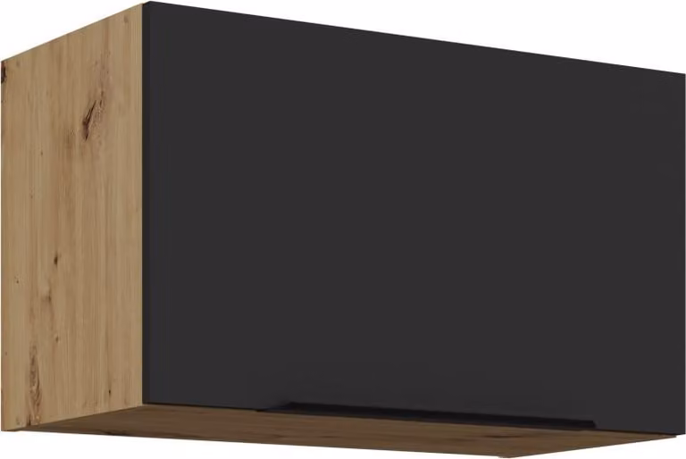 Cappa aspirante LUNARA - larghezza 60 cm, nero / rovere artigianale