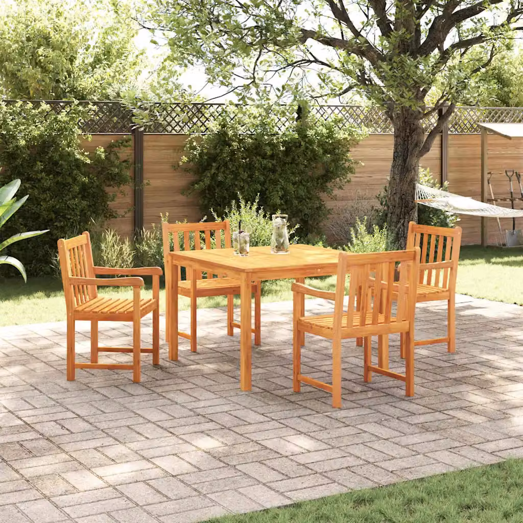Set da Pranzo per Giardino vidaXL in Legno di Acacia Marrone, 5 Pezzi – 1