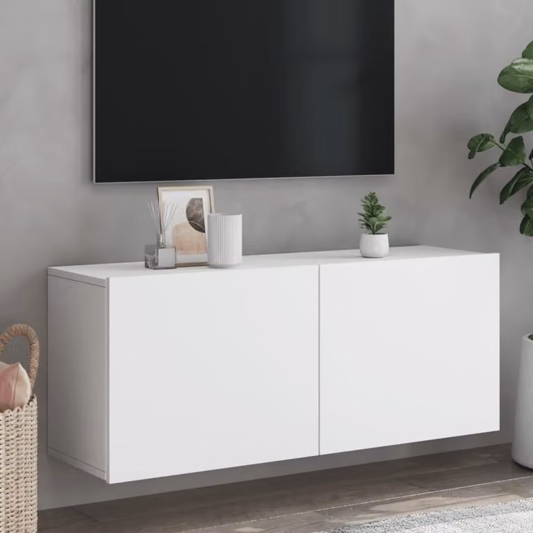 Mobile TV a parete vidaXL Bianco Moderno in MDF L: 100 cm, P: 30 cm, H: 41 cm