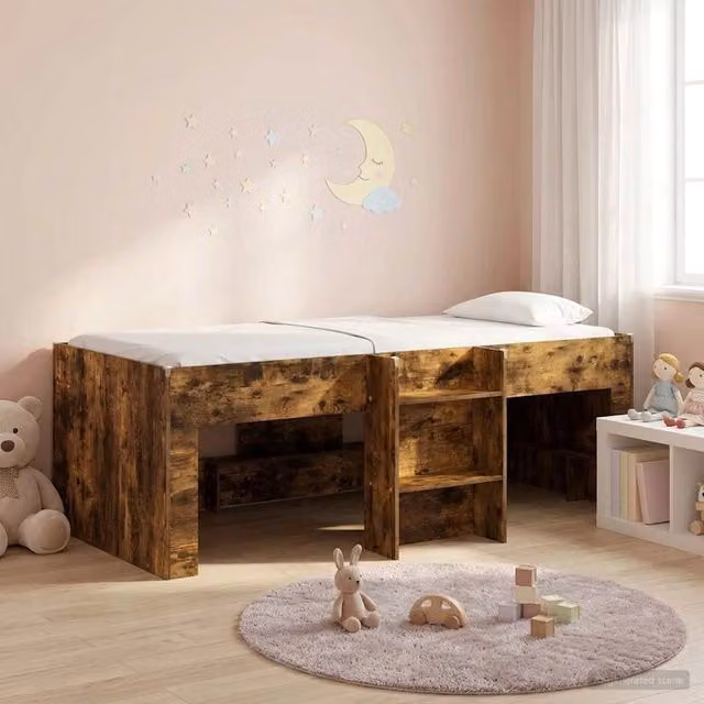 Letto Alto per Bambini Rovere Fumo 100 x 200 cm 3422567