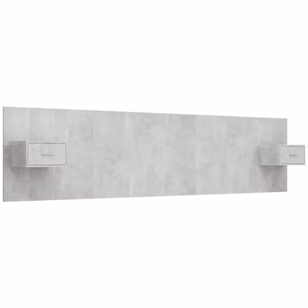 Testiera Letto con Comodini Integrati vidaXL in Legno Multistrato Grigio L: 240 cm, H: 80 cm, P: 80 cm – 2