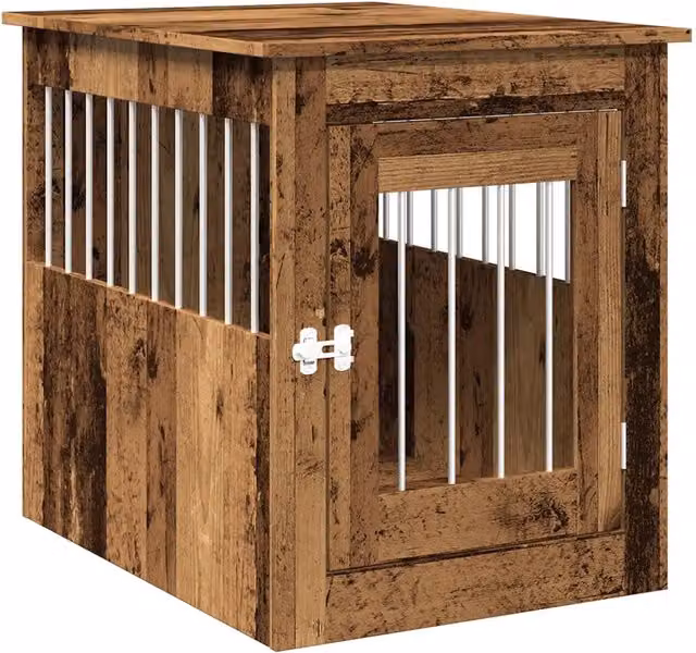 Gabbia per cani in legno multistrato e metallo color marrone stile rustico CFW7900184 L: 75 cm, P: 65 cm, H: 55 cm – 1