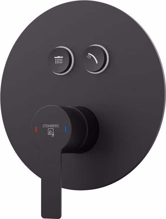 Steinberg Série 390 Set de finition, pour mitigeur bain/douche, pushtronic, pour 2 consommateurs, rond, 39023223S, 39023223S