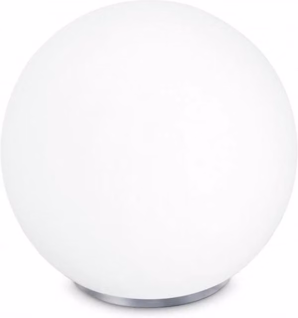 Lampada da tavolo City bianca con diffusore in vetro e struttura in metallo, diametro: 35 cm, altezza: 36 cm, attacco E27
