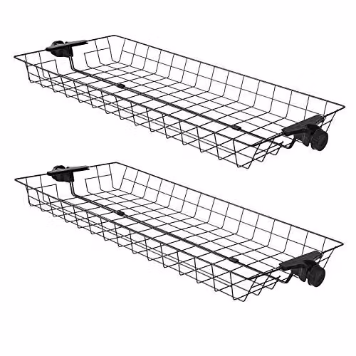 SoBuy Set 2 cesti metallici per armadio telescopico