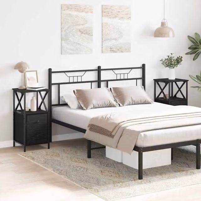 Armadio da Notte 2 pz Rovere Nero 34 x 35,5 x 70 cm 862920
