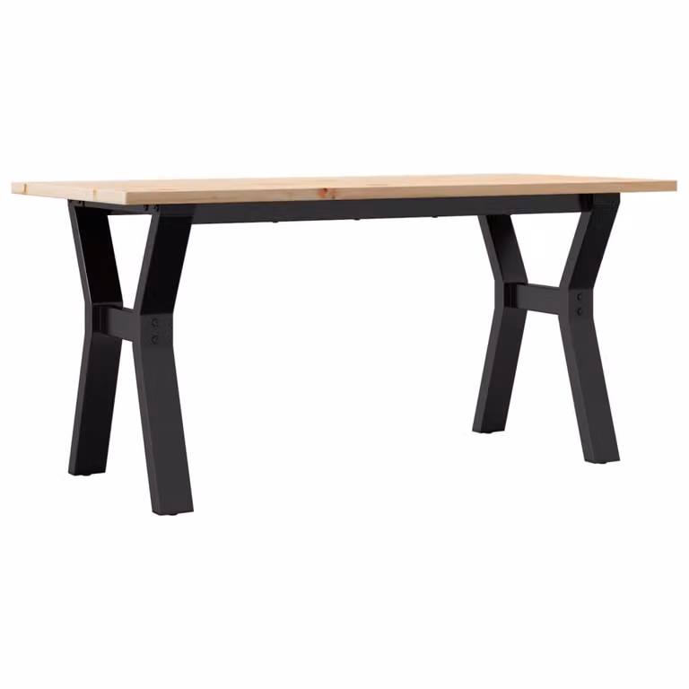 Tavolino Salotto Telaio a Y 100x50x45 cm Legno Pino e Acciaio