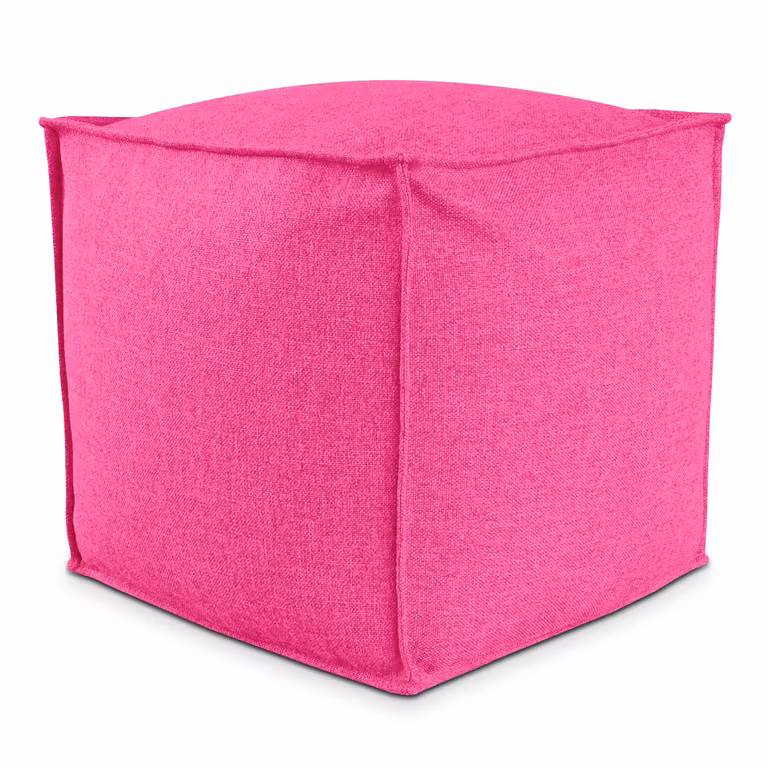 POUF QUADRATO PIUMA 100x100 cm Fuxia