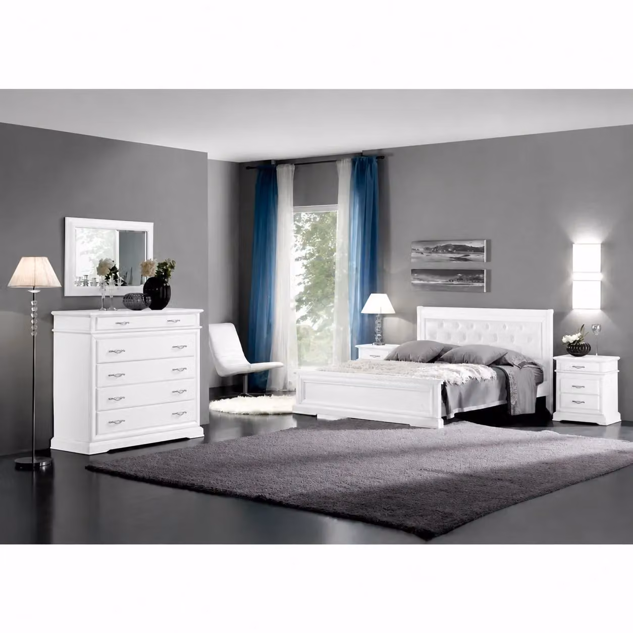 Comò con 8 cassetti in legno laccato bianco Mobili 2G L/P/H: 150 x 53 x 102 cm – 3
