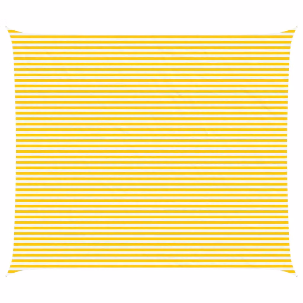Vela ombreggiante rettangolare vidaXL in poliestere, Giallo e Bianco, L: 7 m x P: 6 m – 2