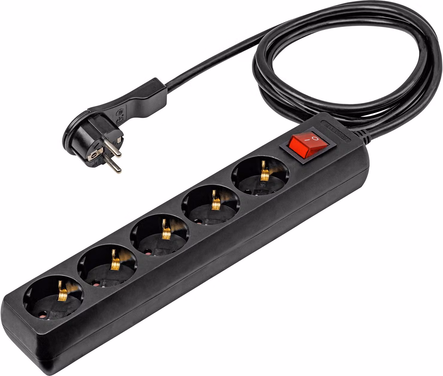 AS Schwabe 11394 Presa multipla con interruttore contatto di terra nero 1 pz
