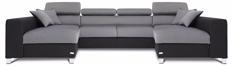 Wohnlandschaft Bettfunktion Stoff Ecksofa U-Form Sofa Couch Design Couch Textil