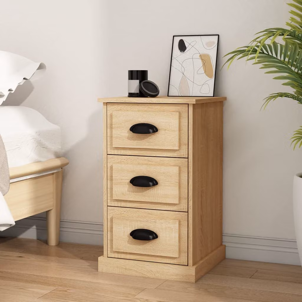 Comodino sospeso vidaXL in legno Rovere Sonoma, colore marrone/beige, L/P/H: 39 x 39 x 67 cm