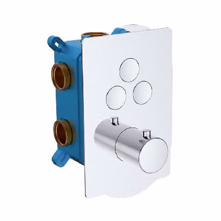 Mereo Programma doccia - Miscelatore termostatico da incasso, per 3 utenze, con corpo, cromato CB60157TC