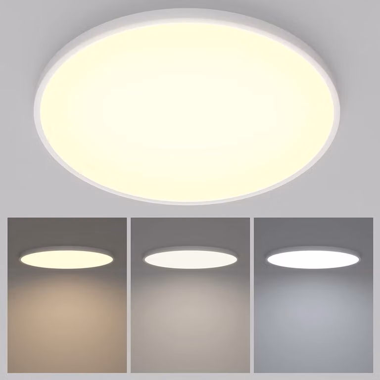Lampada a soffitto LED con telecomando, dimmerabile, 3 temperature di colore, 48W, colore bianco