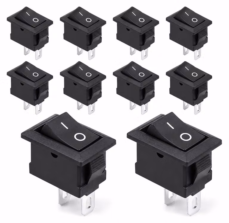 Interruttori a levetta, 10 pezzi, a due vie, da montare a parete, 6A, 250V, grado di protezione IP20