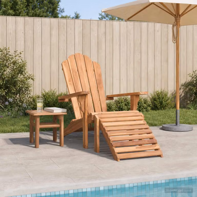 Sedia Adirondack da giardino con poggiapiedi vidaXL in legno di teak marrone