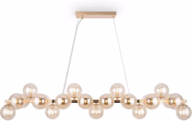 Lampadario a sospensione Maytoni Dallas in ottone e vetro con 25 sfere trasparenti per G9