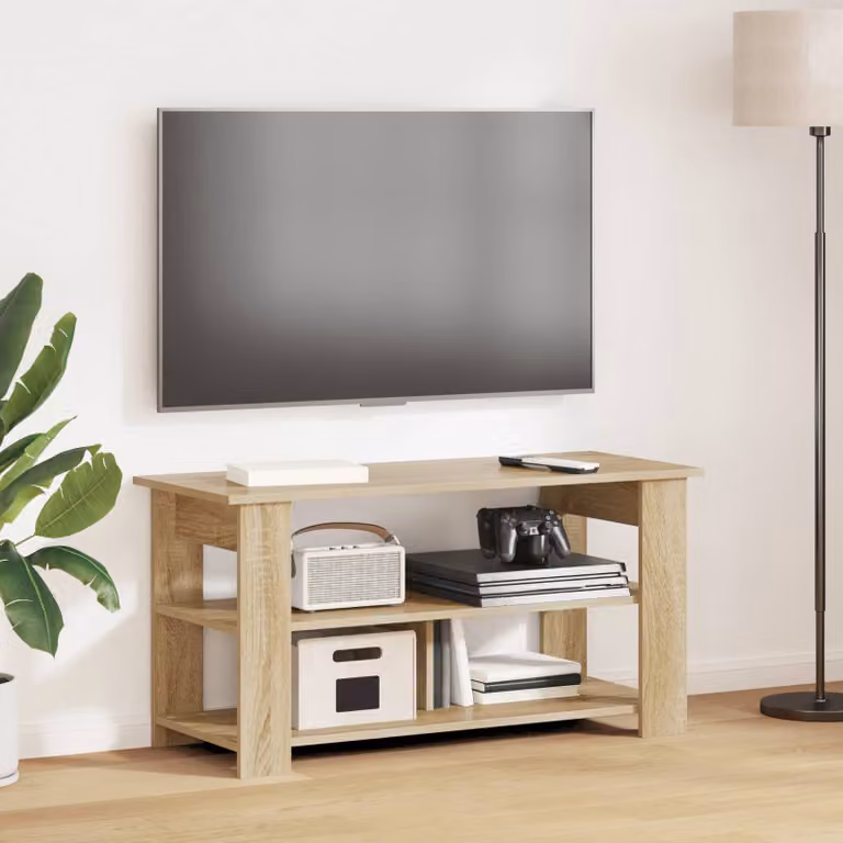 vidaXL Supporto TV moderno in legno Rovere Sonoma, colore beige/marrone, L 100 cm x P 40 cm x H 50 cm