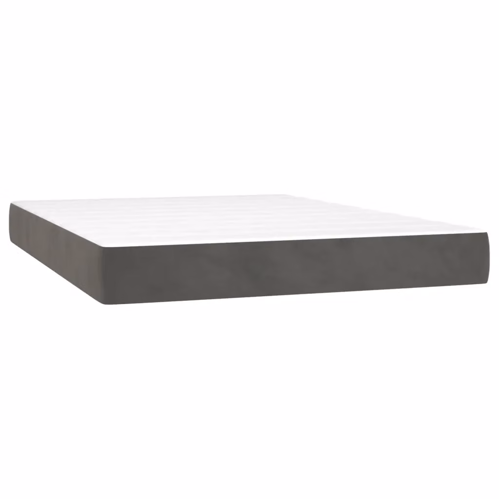 Materasso Ibrido vidaXL in Velluto Grigio e Bianco L/P/H: 140 x 190 x 20 cm – 2