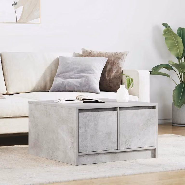 Maison Exclusive - Tavolino da Salotto con Cassetti Grigio Cemento 70,5x70x40 cm