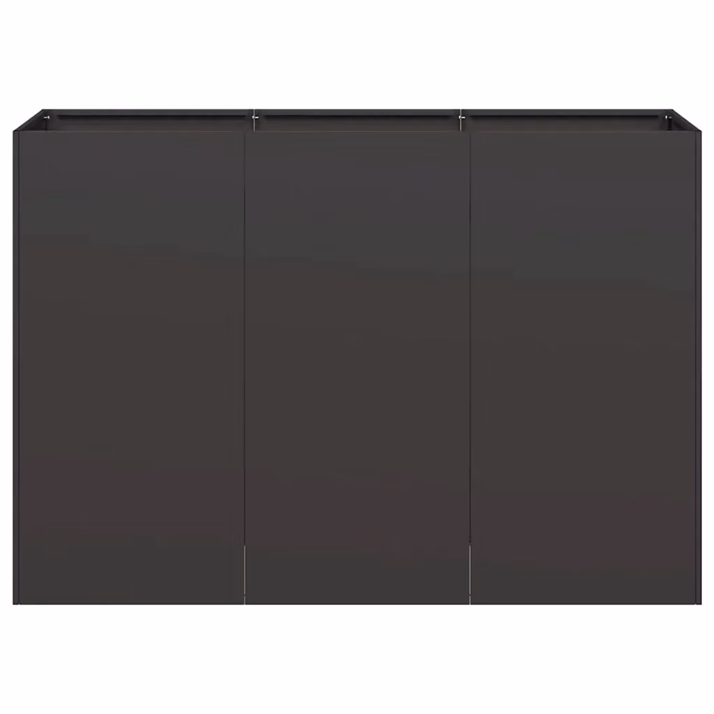 Fioriera moderna HELLOSHOP26 per giardino o terrazzo in acciaio nero con fondo aperto L: 120 cm, P: 40 cm, H: 80 cm – 2