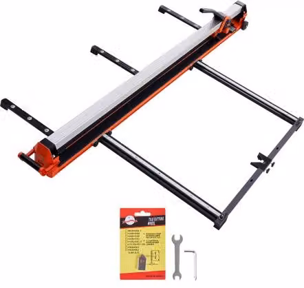 Tagliapiastrelle Manuale VEVOR Arancione con Disco in Carburo di Tungsteno e Ruote per Ceramica e Pavimenti L: 160 cm