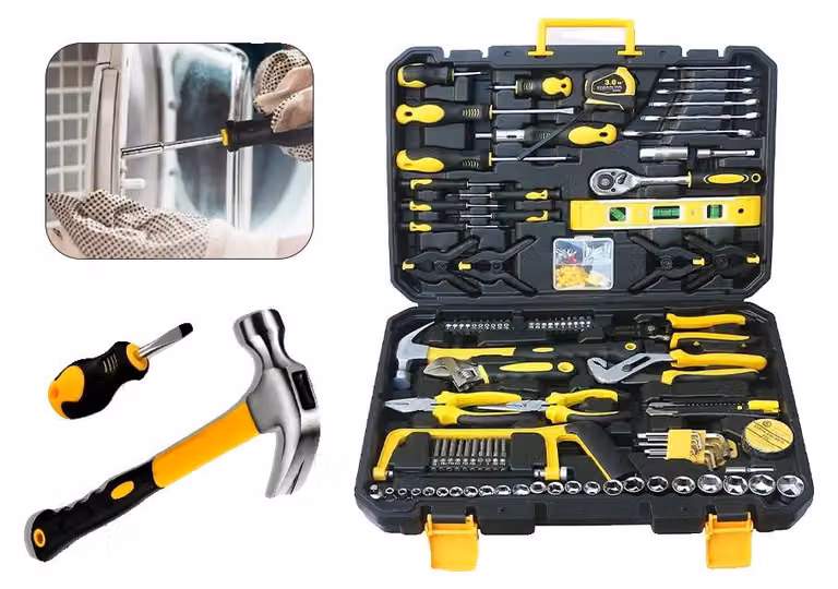Set di chiavi a bussola, 158 pezzi, acciaio inossidabile, tipo combinato, uso domestico, borsa porta attrezzi portatile
