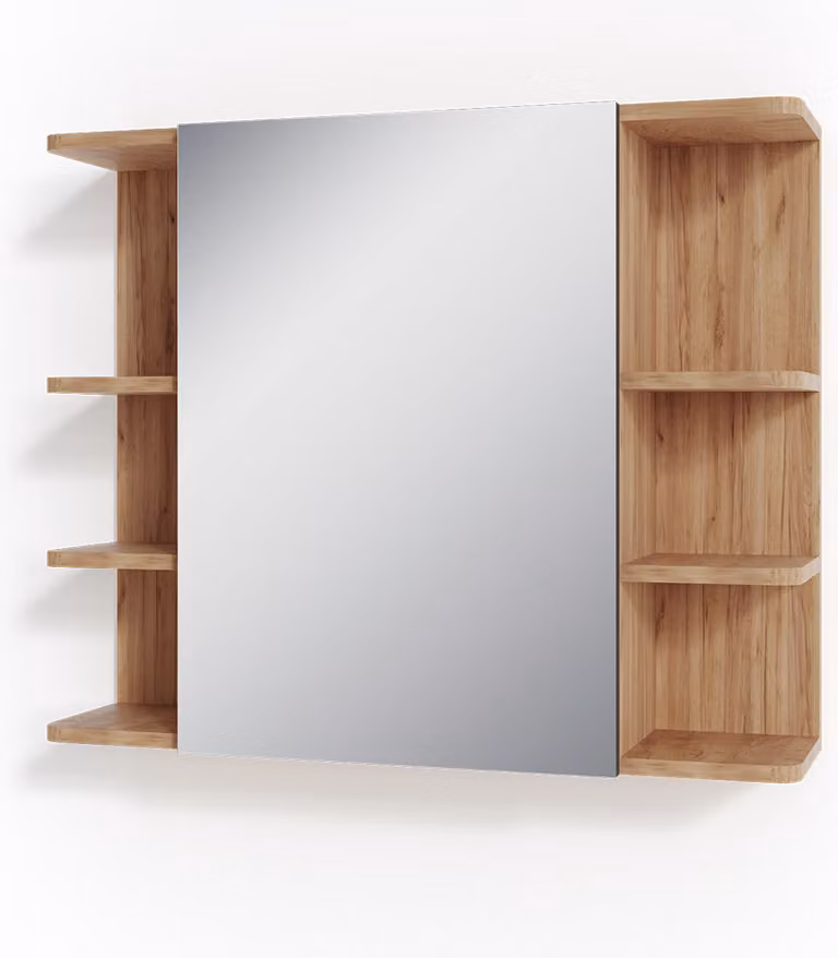 Specchio contenitore bagno Vicco Fynn Rovere dorato 79.6 x 64 cm, Model 31924