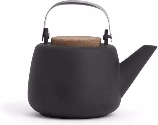 Tazza da Tè in Ceramica con Filtro Rimovibile - Colore Tempesta - Senza Gocce - Maniglia Elegante - 1,3L - Per Tè in Foglie