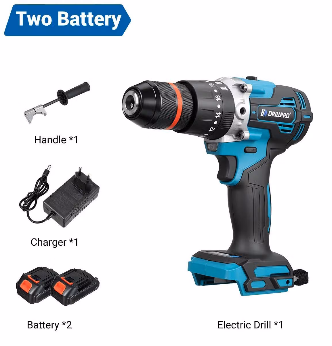 Avvitatore a percussione a batteria - Trapano brushless da 18 V - 650 Nm - Mandrino da 13 mm - 20+3 livelli di coppia - 2 batterie incluse