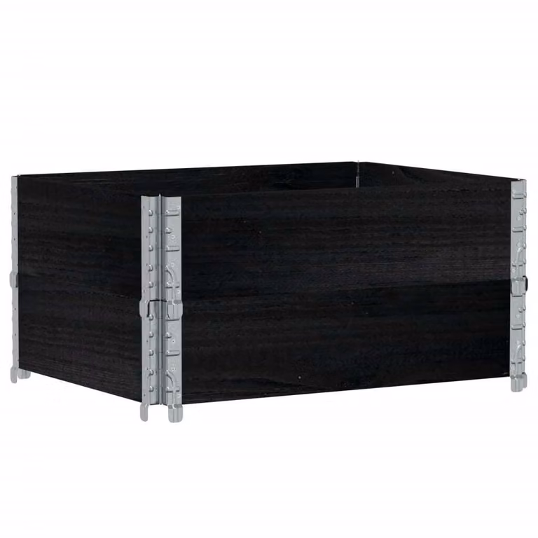 Paretali per Pallet 2 pz Neri 80x60cm in Legno Massello di Pino