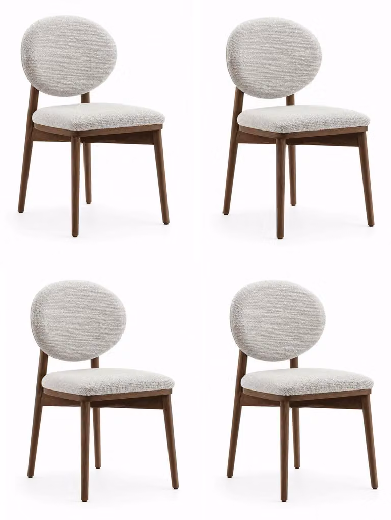 Sedia da pranzo beige, set di sedie, sedie eleganti, sedie imbottite