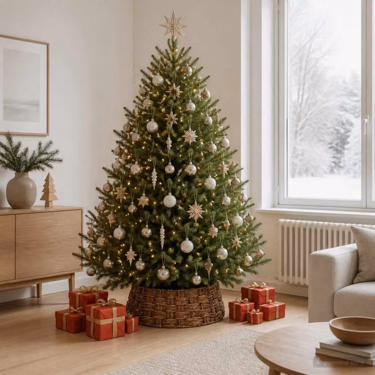 vidaXL Collare per Albero di Natale Rotondo Marrone lavato