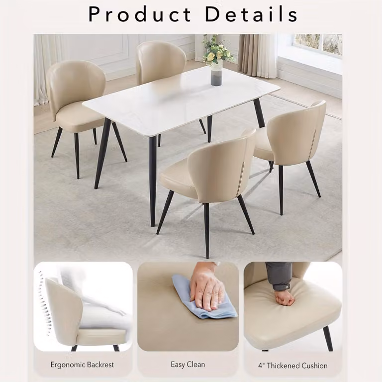 Sedia da pranzo - Sedia - Sedia a conchiglia - Sedia da cucina - Sedia da soggiorno - Set da 2 - Cuscini ergonomici