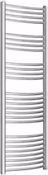 Scaldasalviette da bagno INBAGNO in acciaio curvo colore argento, H: 150 cm, L: 45 cm, interasse 40 cm