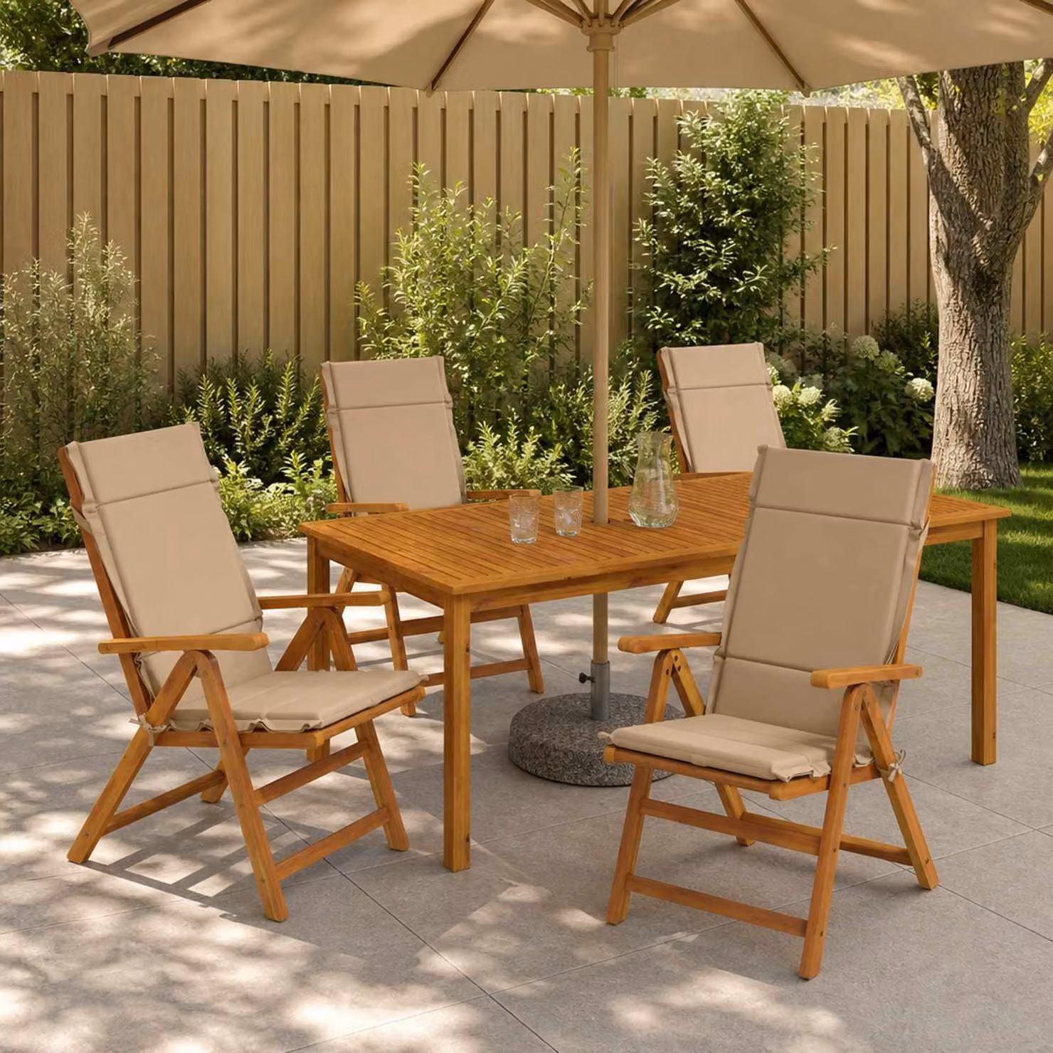 Set di 6 cuscini per sedia alta vidaXL GEMERT in poliestere, colori sabbia, marrone e beige